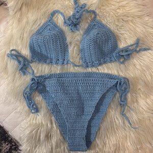 Blue crochet Bikini Swim Set